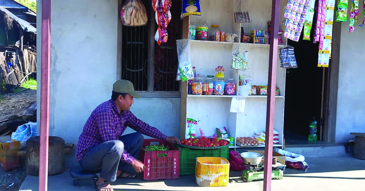 A Nepal man and his outdoor shop.